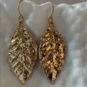 Gold Leaf Dangle Earrings
